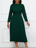 Fongt Women's Ebay New Temperament Elegant Pressure Commuting OL Solid Color African Large-Size Dress