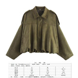 Fongt Spring Pilot Jacket Bat Sleeve Zipper Loose Tuffen Jacket Women's Casual Jacket