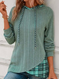 Dress 2025 Women's Knitting Splicing Color Hooded Long-Sleeved