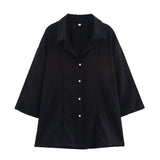 Fongt Women's Explosive Linen Long-Sleeved V-Neck Casual Shirt + Linen Mid-Rise Wide-Legged Trousers