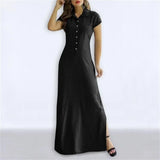 Spring Summer Women Loose Denim Vintage Button Pocket Befree Dress Long Short Sleeve Summer Party Elegant Maxi Dresses