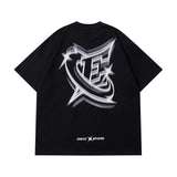 Phantom Letter Print Oversized Short Sleeve Tee-Outfit