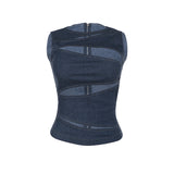 Fongt Summer 2024 New Women's Clothing Hottie Sexy Hollow Imitation Cowboy Vest Top