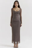 Sheer Long Sleeve Bodycon Maxi Dress-Outfit