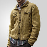 Fongt And Winter New Men's Long-Sleeved Clasp Single Buckle Knitted Shirt Repair Cardigan Sweater Jacket