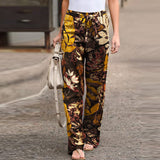 Simple Comfortable Elastic Waist Linen Trousers