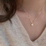 Galaxy Silver Pearl Necklace-Outfit