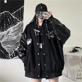 Black Retro Jacket Baseball Uniform-Outfit