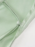 Satin Cross Back Mini Dress-Outfit