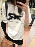 Street Oversize T-Shirt with Star Pattern and Short