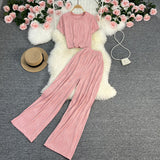 Fongt T-Shirt, High-Waisted, Wide-Leg Pants-Outfit