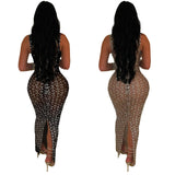 Fashion Women Sexy Mesh Perspective Dress Long-Outfit