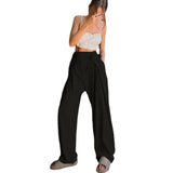 Loose Draggle-tail Trousers Straight High Waist