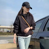 Hooded Storm Coat Female Short Style 2024 Spring And Autumn New Small Hot Style Casual Versatile Double Zipper Top-Outfit