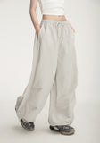 Fongt Wide-Leg Sweatpants Elastic Waist Logo Loose Versatile Air Pants Parachute Paratroop Cargo Pants-Outfit