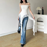 2024 Summer New Women's Solid Color Dress Street Fashion Word-Collar Sleeveless