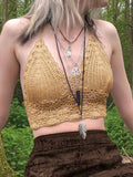 crop cami top made of crochet