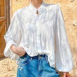 Fongt 2025 New Women's Dress French White Shirt Women's Long-Sleeved Design Sense Wind Shenzhen South Oil