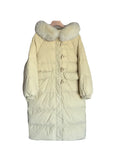 Advanced Sense Long Down Jacket Female 2024 Winter New Korean Version Of Big Hair Collar And Thick White Duck Down Warm Coat Tide-Outfit