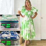 Fongt Spring And Summer Temperament Elegant Print Shoulder Bubble Sleeve Fashion Dress