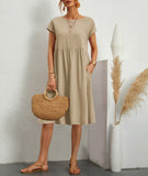Fashionable Summer Elegant Cotton Linen A-