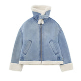 New Lapel Lamb Wool Denim Double-Sided Grab Velvet Coat 3548250-Outfit