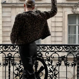 Leopard Printed Short Cardigan-Outfit