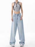 Light Blue Washed Baggy Boyfriend Jeans-Outfit