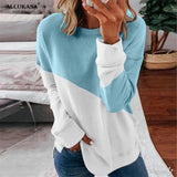 Spring Autumn TShirt Women Clothes Patchwork T-shirts Female O-neck Tee harajuku mujer camisetas Women Long Sleeve Tops