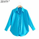 2021 Women Simply Solid Colors Breasted Poplin Shirts Office Lady Long Sleeve Slim Blouse Roupas Chic Chemise Tops