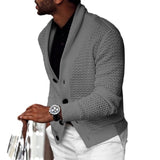 Fongt Fashion Autumn And Winter Men's Cardigan Pure Color Fashion Casual Slim Knit Cardigan Sweater
