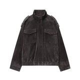 Fongt Women's Clothing 2025 Autumn Collar Long Sleeve Velvet Texture Jacket Baseball Uniform Coat Women's K41599