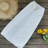 2025 New Solid-Color Swimsuit Women Feel Deep V-Loand Back Half Dress