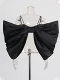 Blouse Women 2025 Spring New Sexy Hot Girls Fashion Pure Lust Bow Sling