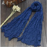 Brand Fashion Casual Foulard All-match Solid Soft Cotton Long Scarf Women