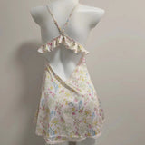 Fongt Sweet Heartbreak Flower Sling Aja Cyskirt Silk Silk Lace Lace Sexy Pajamas Girl Feeling Home Skirt