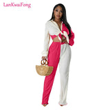 Loose Casual Women's Set Colored Toothpick Cloth Striped Long Sleeve Shirt Top Elastic Straight Leg Pants 2 Piece Set-Outfit