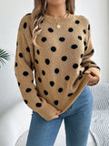 Shooting 2025 Autumn And Winter Casual Crash Color Wave Point Long-Sleeved Jacket Sweater Women's
