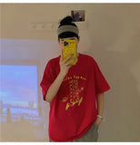 funny printed Loose basic t shirt summer pure cotton Short Sleeve cute T-shirts Women casual white tops tshirt