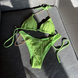 New Sexy Chain Drawstring Strap Swimsuit