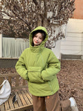 Hooded Parkas Women Padded Short Jackets Winter Warm Cute Pullover