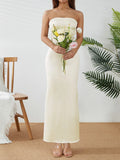 Satin Tube Maxi Dress-Outfit