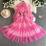 Fongt High-End Chiffon Dress Women Autumn New Temperament Banquet Dress Phony Holiday Princess Dress