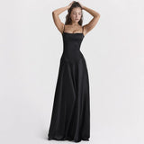 Satin Back Tie-Up Maxi Dress-Outfit