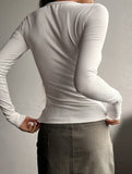 plain long-sleeved ribbed shirt with