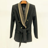 Fongt Fashion Star New Hot Metal Sheet Belt Green Fruit Collar Long Blazer