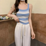 Slings Bare Umbilly Bottom Vest Women Wear Inside And Wear Short 2025 Summer Knitted Ice Silk