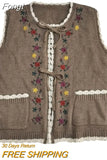 Flower Hollow Out Vest Top Women V neck Sleeveless Sweater