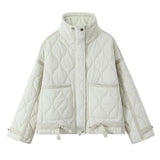 Fongt Women's Clothing 2025 Autumn And Winter New Fashion Collar Water Ripple Loose Cotton Jacket Jacket Jacket