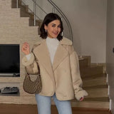 Fongt Burst Women's Clothing Lint With Velvet Warm Fur Coat
